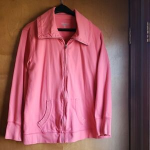 Coral Zip-Up Jacket with Pockets